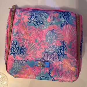 Lilly Pulitzer GWP Travel Case Splendor In The Sand Multi Hang Up Make Up NEW
